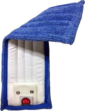 Frange micro-fibre bleu languette et poche en 40 cm
